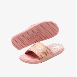 NIB PUMA Cool Cat Glimmer BX Slides in Rose Gold